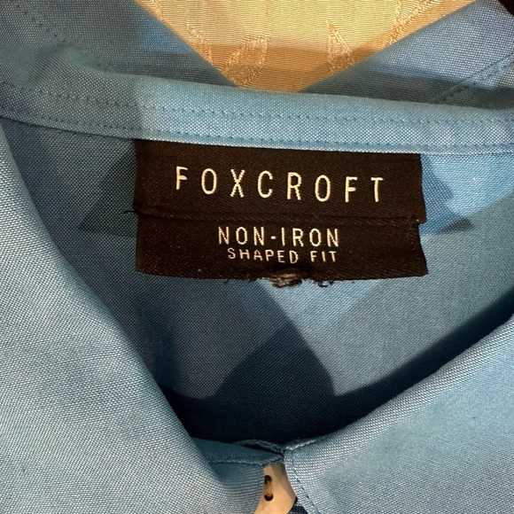 Foxcroft Non-Iron Shaped Fit Button-Down Shirt – Blue, Women’s Plus 1X (18W–20W) - Picture 6 of 8